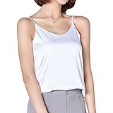Andux Zone Camisole Vest Women Satin Basic Full Slip V Neck Sleeveless Side Split Tops Fashion Tank T-Shirt SS-DDBX-01