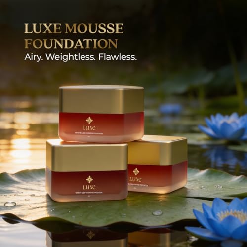 Image of Just Herbs Luxe Infinite Glow Hydrating Foundation | Luxury Makeup | Ayurvedic Skin-Loving Formula | Soft Matte Finish | Non-Cakey & Long-Lasting (BEIGE)