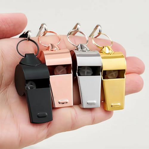 Silbato deportivo personalizado de acero inoxidable con cordón miniatura 3