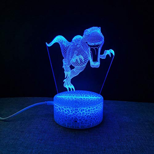 Veilleuse 3D dinosaure LED à 7 couleurs tactiles pour chambre de bébé et enfant