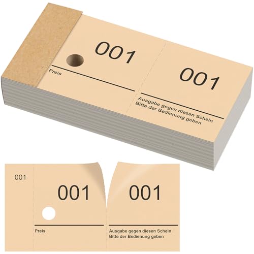 Nezyo Bloques de Números Dobles 1-100 Boletos de Rifa Bloques de Números 10 cm X 5 cm para Guardarropas, Sorteos, Eventos, Fiestas, Ferias y Catering(Amarillo Claro)