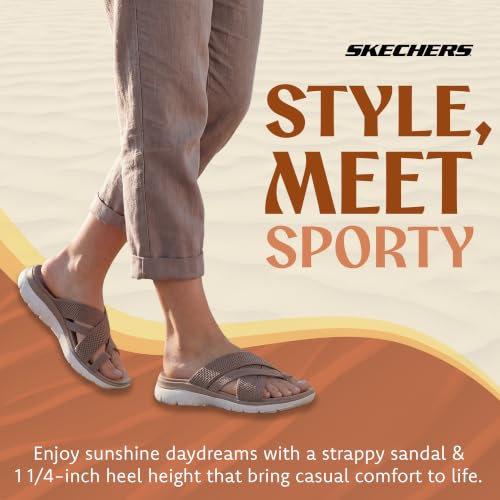 Image of Skechers Women's Summits - Fantasy Walk | Yoga Foam Cushioned Footbed, Machine Washable, Vegan, Knit Strappy Upper, Flexible Traction Outsole, Flip Flop, Thong Sandal