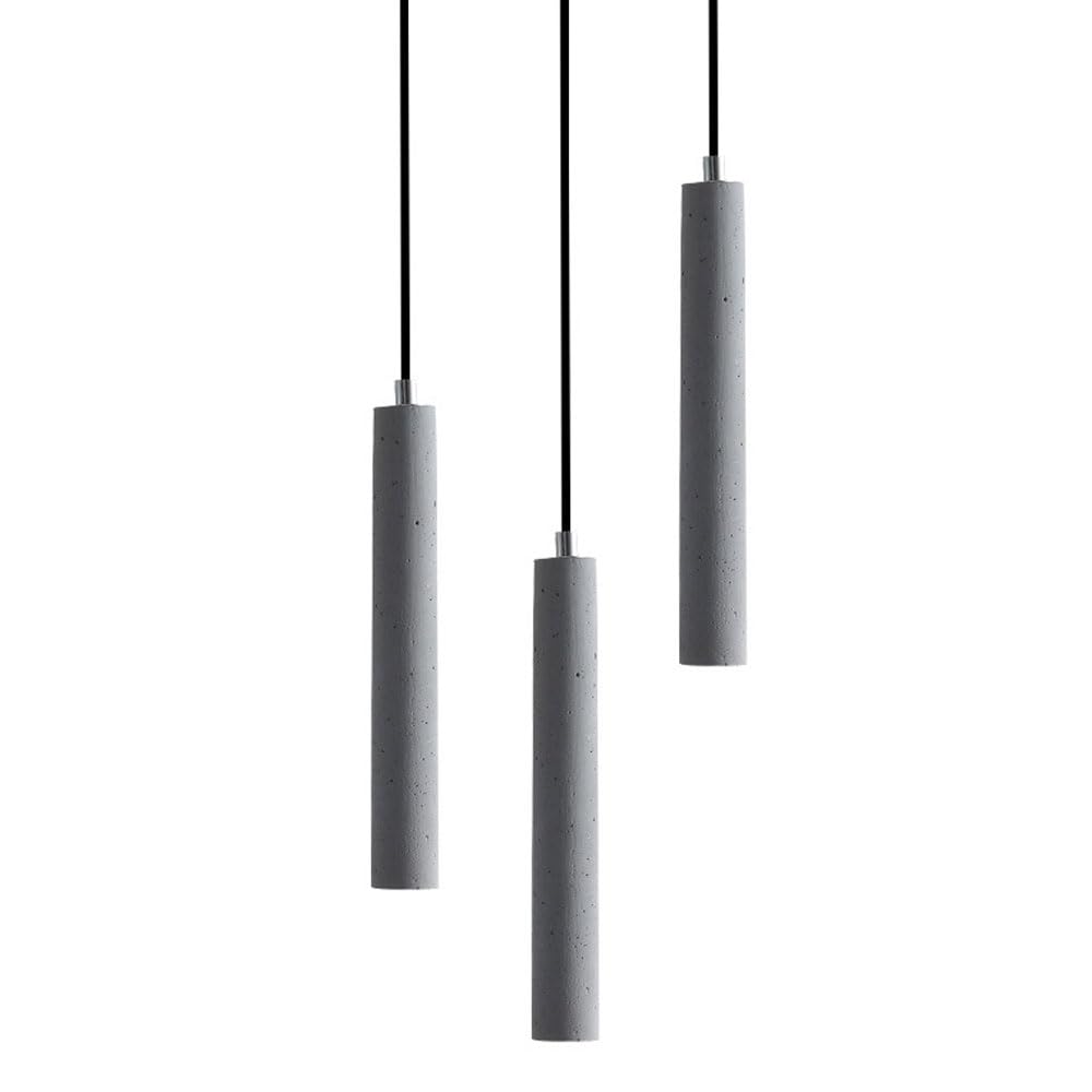 Lustre LED réglable en béton gris suspension linéaire minimaliste moderne lot de 3