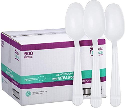 500 Count – Heavyweight Disposable White Plastic Tea Spoons | Dessert Spoons Plastic | Great for Celebrations, Parties, Travels, Events, and Everyday Use