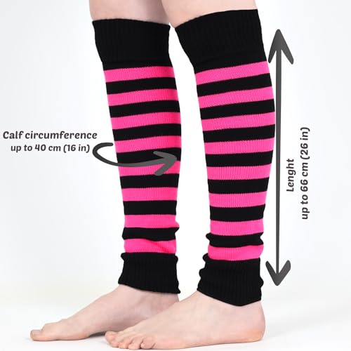 Image of Mysocks Leg Warmers Extra Soft Stylish Fancy Winter 80s Party Dance Neon Long Legwarmers for Women Girls Ladies