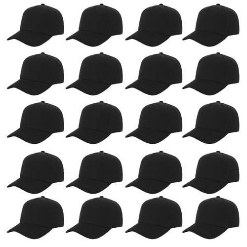 Image of Wholesale 20-Pack Solid Baseball Caps - DIY, Breathable, Adjustable Fit