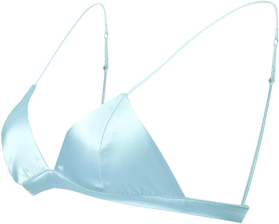 Women's Silk Wire Free Thin Padded Everyday Bralette Solid吗 Underwear