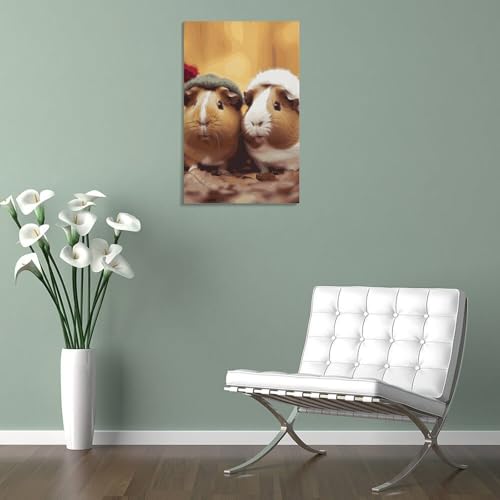 Toile cochons d'Inde mignons tableau moderne pour decoration maison