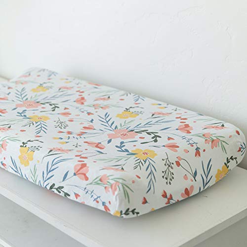 Image of Graced Soft Luxuries Fitted Changing Pad Covers 100% Breathable Cotton for Girls, (Floral Burst)