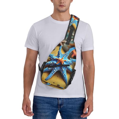 Mochila bandolera deportiva unisex con estampado de estrella de mar miniatura 7