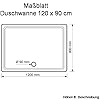 KOMPLETT-PAKET: Duschwanne 120 x 90 cm superflach 3,5 cm weiß mit ...