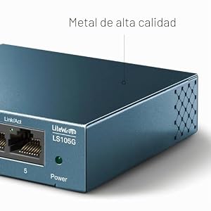 TP-Link LS105G – Switch Gigabit de 5 Puertos, Plug & Play, Carcasa Acero