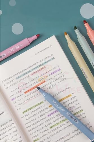 Image of Pastel Minimal Smoky Color Highlighters|Set Of 6|1-4 Mm Tip|Smoked Shades Bleed Free|Gifts For Stationery Hoarders & Kids|Party Return Gifts, Multicolor