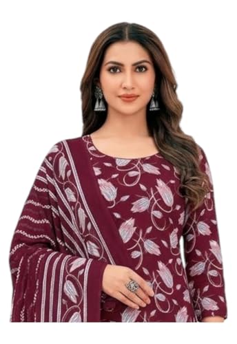 Image of Priyashi Women Unstiched Crepe dress materials | Crepe Salwar Suit for women with dupatta | suit material for women unstitched
