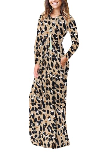 Image of AUSELILY Women's Classic Long Sleeve Dress Loose Plain Long Casual Maxi Dresses with Pockets 2026