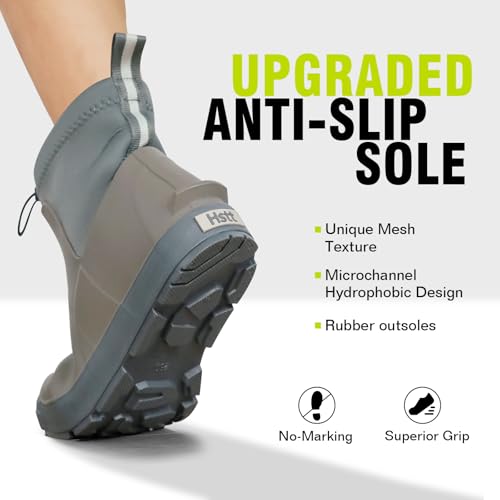 Pelbiuqik Gummistiefel Herren Wasserdicht Halbhoch kurz Reitstiefel Anti-Rutsch Gefüttert Gummischuhe Atmungsaktiv Stiefeletten Grundlegend Mode Regenschuhe mit verschnürbarer Nylonstulpe