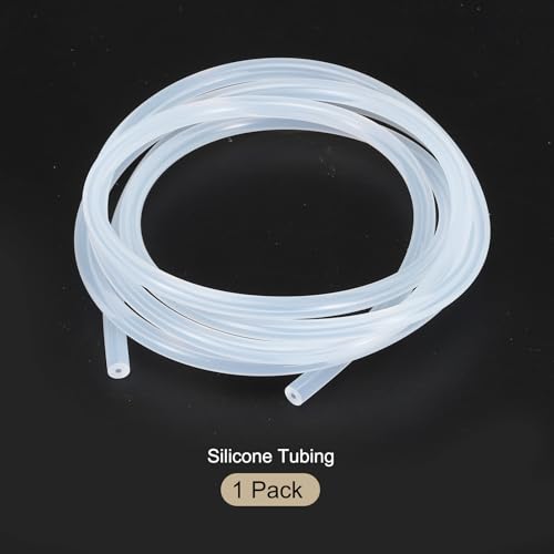 Image of 1m(3.3ft) 1mm(0.04 inch) ID x 4mm(0.16 inch) OD Silicone Tubing Clear Industrial Plastic Tubing Pure Silicone Hoses for Pump Siphoning Draining Irrigation Brewing