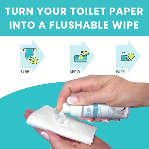 toilet paper foam liquid wet wipe  plant-based eco friendly flushable wet wipe alternative with aloe amp vitamin e 17 fl oz pack of 3 unscented