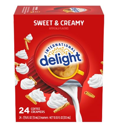 Coffee Creamer Singles, Sweet & Creamy, Shelf Stable Flavored Creamer, 24 Ct - Pack of 3