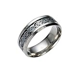 ERAWAN Fashion Men's Silver Celtic Dragon Titanium Stainless Steel Wedding Band Ring EW sakcharn...