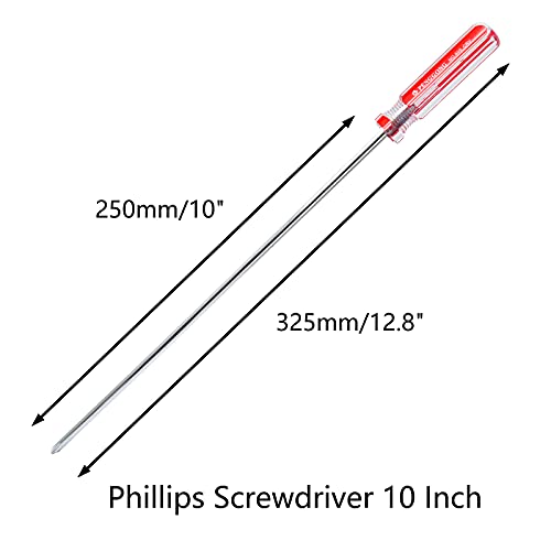 Image of Phillips Screwdriver 10 Inch, Long Screwdriver #1 Extra Long Shaft Cross Head Screwdriver