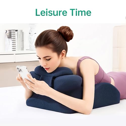Image of MOONYOOY Memory Foam Ergonomic Wedge Pillow for Sleeping, Acid Reflux & GERD Relief - Elevation Bed Support Pillow for Back Pain, Post Surgery Recovery, Reading with Removable Washable Cover