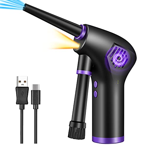 Air Duster, Merkmak Electric Cordless Air Duster for Computer Cleaning, Rechargeable 15000mAH Battery, Powerful 45000 RPM, Replaces Compressed Air Can, Handy and Efficient Cleaner with LED Light