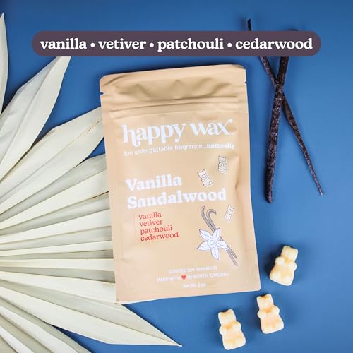 Image of Happy Wax Vanilla Lovers Collection: Natural, Non-Toxic Scented Soy Wax Melts - Total 6oz Variety Pack: Vanilla Bean Latte, Vanilla Sugar, Vanilla Sandalwood