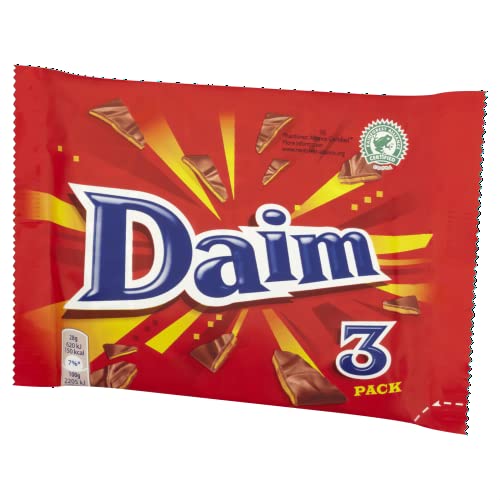 Daim Chocolate Bar Multipack, Crunchy Almond Caramel Covered in Milk Chocolate, Multipack of 3 x 28 g (Pack of 1)