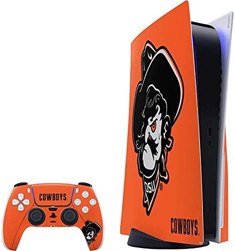 Skinit Decal Gaming Skin Compatible with PS5 Bundle - Officially Licensed Oklahoma State University OSU Basketball Design