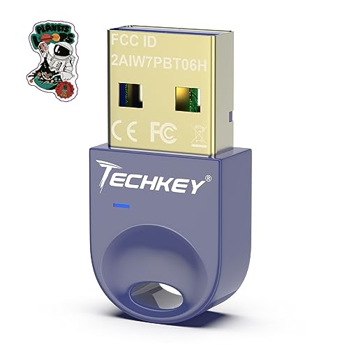USB Bluetooth Adapter 5.3 for Desktop PC, Really Plug & Play Mini Bluetooth V3 EDR Dongle Receiver & Transmitter for Laptop Computer Bluetooth Windows 11/10/8.1-China Blue
