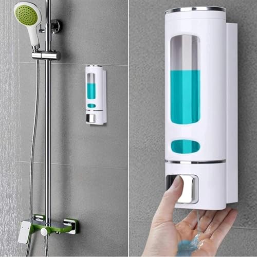 Image of Combo Pack Wall-Mounted Soap Dispenser for Bathroom | Wash Basin Liquid Sanitizer & Shower Gel | 400ml Capsule Design | White and Gold ABS Plastic | Pack of 2 | Durable & Easy Refill