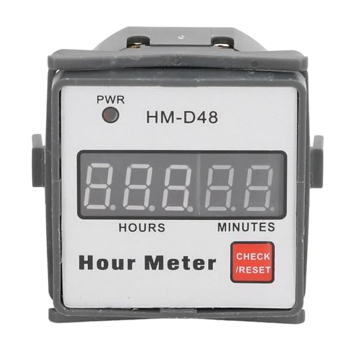 Fasizi Compteur horaire numérique HM-D48, 220 V CA (0 à 999,99 Heures), minuterie, pour générateurs domestiques, générateurs industriels et compresseurs...