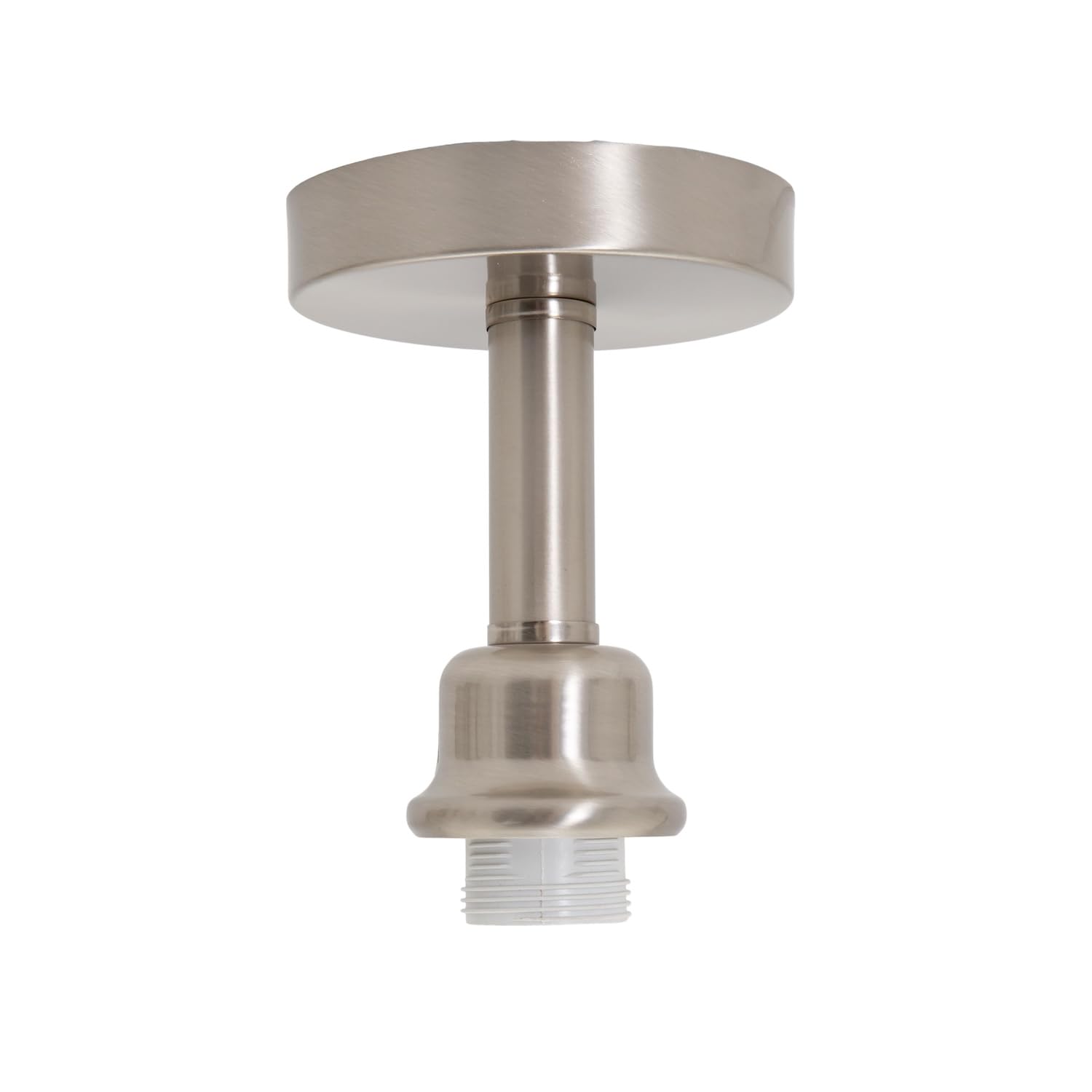 Happy Homewares Contemporary Designer Short Semi Flush Satin Nickel Ceiling Rose Light from B&Q