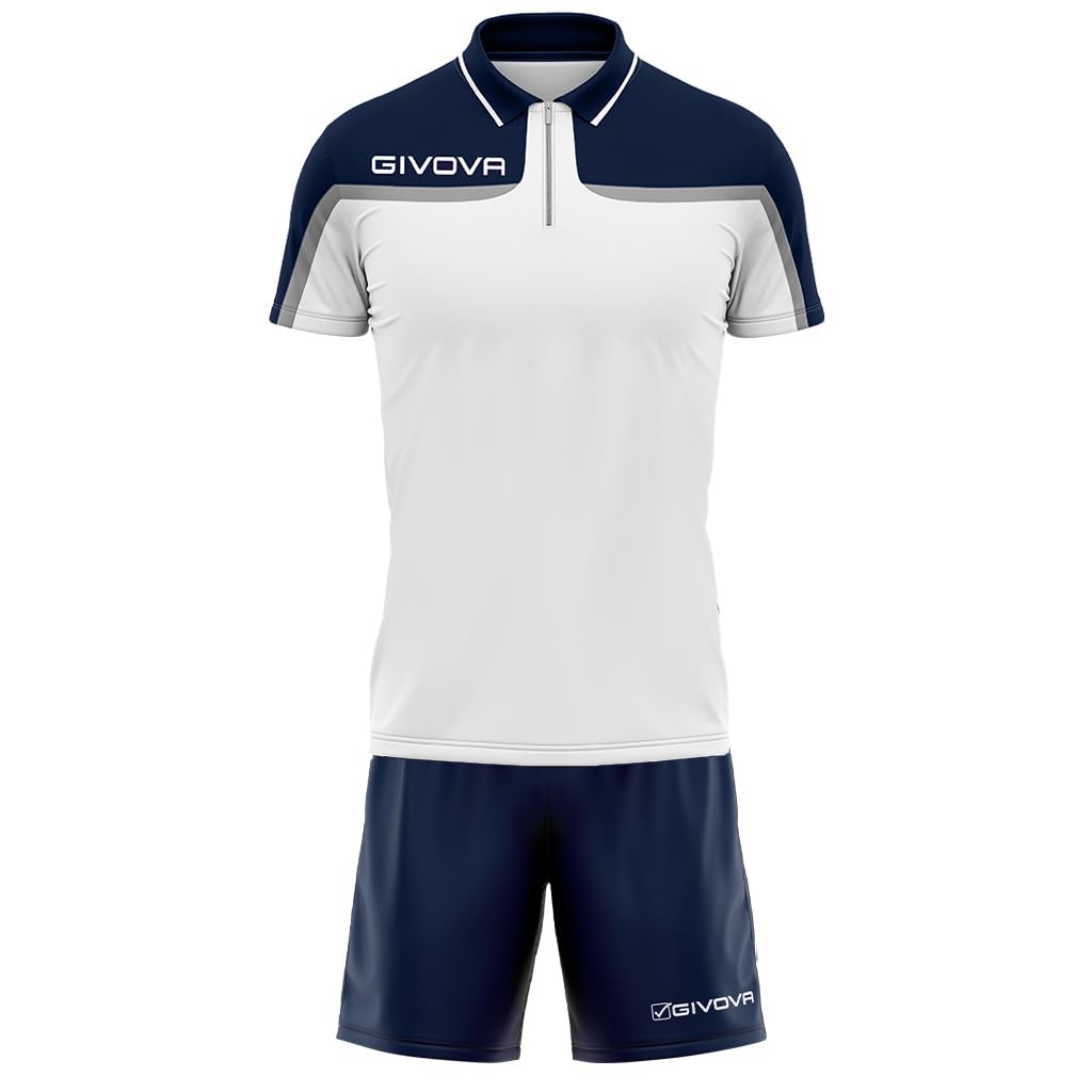 Givova, kit fast, weib/blau, L