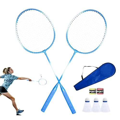 Povanjer Raqueta de bádminton Profesional,Raquetas de bádminton - Juego de Raquetas de bádminton portátiles para Adultos - Juego de bádminton para Interiores, Equipo Deportivo para recreación en