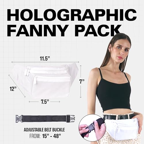 Image of Fanny Pack for Men & Women - Waist Bag Pack - Lightweight Belt Bag for Travel Sports Hiking, Solid White v2, One Size