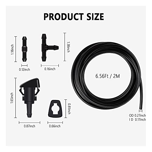 image for OFBAND Windshield Washer Hose Repair Kit(2M Hose +2 Connectors +2 Wind