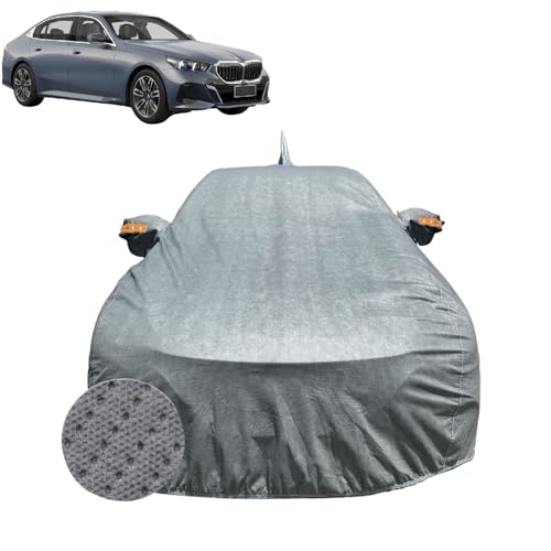Image of Car Cover for BMW 5 Series (2024-2026) | 100% Waterproof Cover with Reflective Mirror Pockets | Dustproof, Scratchproof, Heatproof BMW 5 Series Car Cover |Soft Cotton Lining| Grey