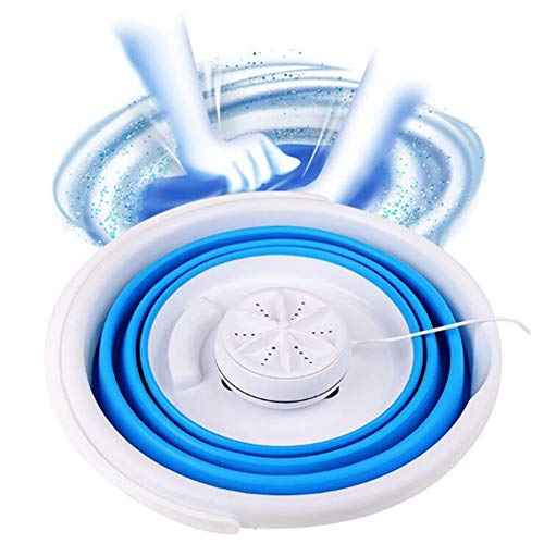 Ultraschall Eimer Turbine Waschmaschine, Tragbare Mini Leichte Faltbare 3-In-1-Hochfrequenz-Waschmaschine, USB-Betriebene, Für Camping