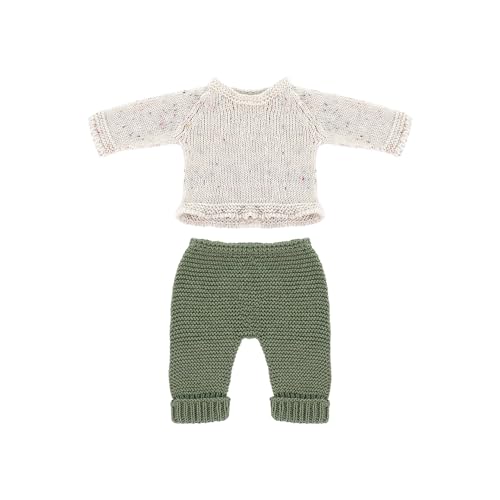 Miniland Clothes for Dolls 12 5/8'' Knitted Outfit Sweater & Trausers - ECO, Made in Spain, Quality, Role Play, Educational