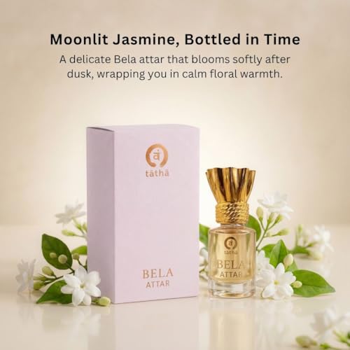 Image of Tatha Premium Bela Attar Original| 100% Natural & Alcohol-Free Bela /Jasmine Perfume Attar for Women & Men Long Lasting| Stress-Relief, Romantic Scent| Ideal Gift |6 ML Pack
