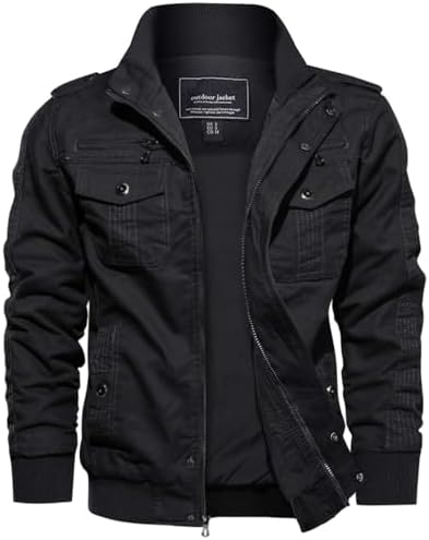 EKLENTSON Men's Military Jackets Cargo Lightweight Coat