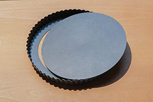 Matfer Bourgeat Exopan Fluted Tart and Quiche Pan with Removable Bottom, 9 1/2" Diameter, Dark Gray - Thumbnail 6