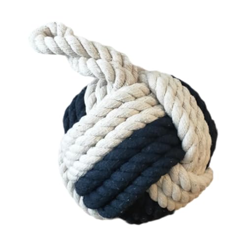 MagiDeal Butée de porte nautique avec poignée décorative, protection de porte robuste, butée de porte, corde, nœud pour appartement, maison, bureau, Beige Bleu Foncé