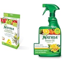 NATRIA Codling Moth Pheromone Trap ، جاهز للاستخدام ، 1-Pack with NATRIA Neem Oil Spray for Plants الآفات العضوية السيطرة على الأمراض ، للحشرات ، 24 Oz ، جاهز للاستخدام