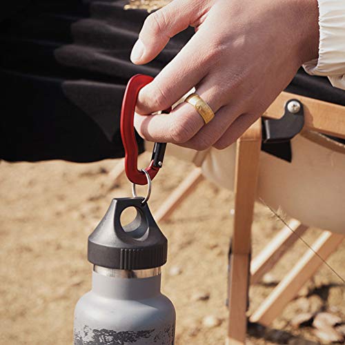 BESPORTBLE Carabeaner 2Pcs Anel De Alumínio D Forma Mosquetão Chaveiro Gancho Vermelho