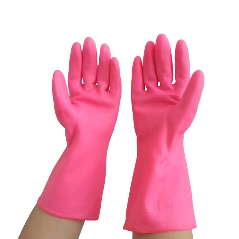 Rosa Blumen Gummi-Handschuhe – Lang (40,6 Cm), Rutschfest, Mit Fleece-Futter Für Küche & Haushalt
