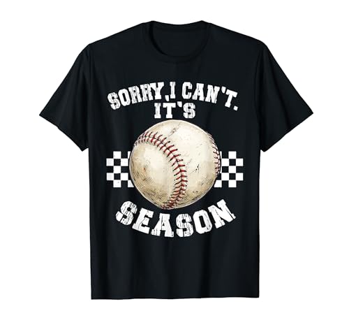 Sorry I Can't It's Baseball Softball Temporada Divertido Mamá Retro Camiseta