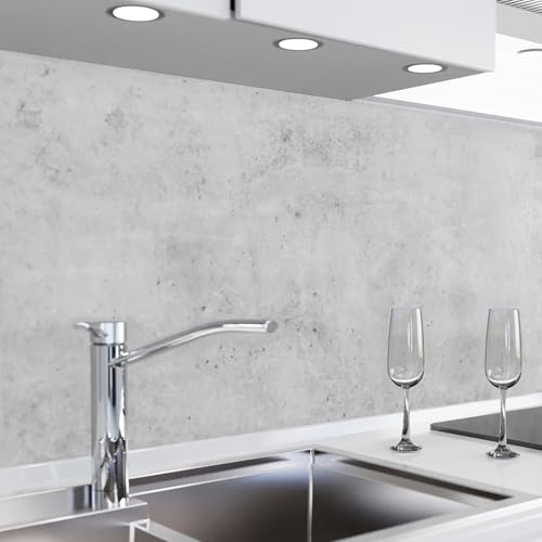 danario Küchenrückwand selbstklebend - matt - Spritzschutz Küche - versteifte PET Folie - 0,37 mm...